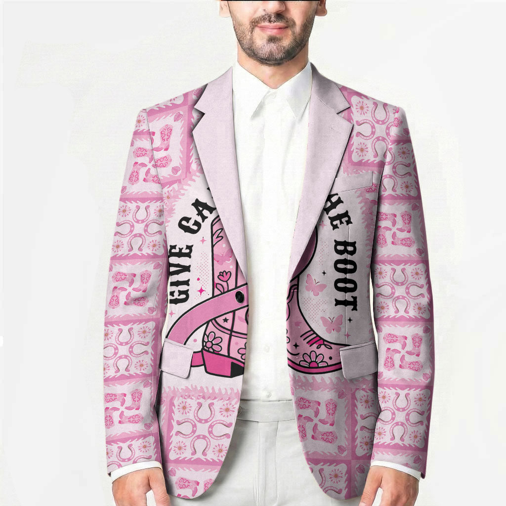 Give Cancer The Boot Pink Cowgirl Blazer Hawaiian Paniolo Mixed Quilt Pattern Style LT9 - Polynesian Pride