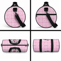 Give Cancer The Boot Pink Cowgirl Duffle Bag Hawaiian Paniolo Mixed Quilt Pattern Style