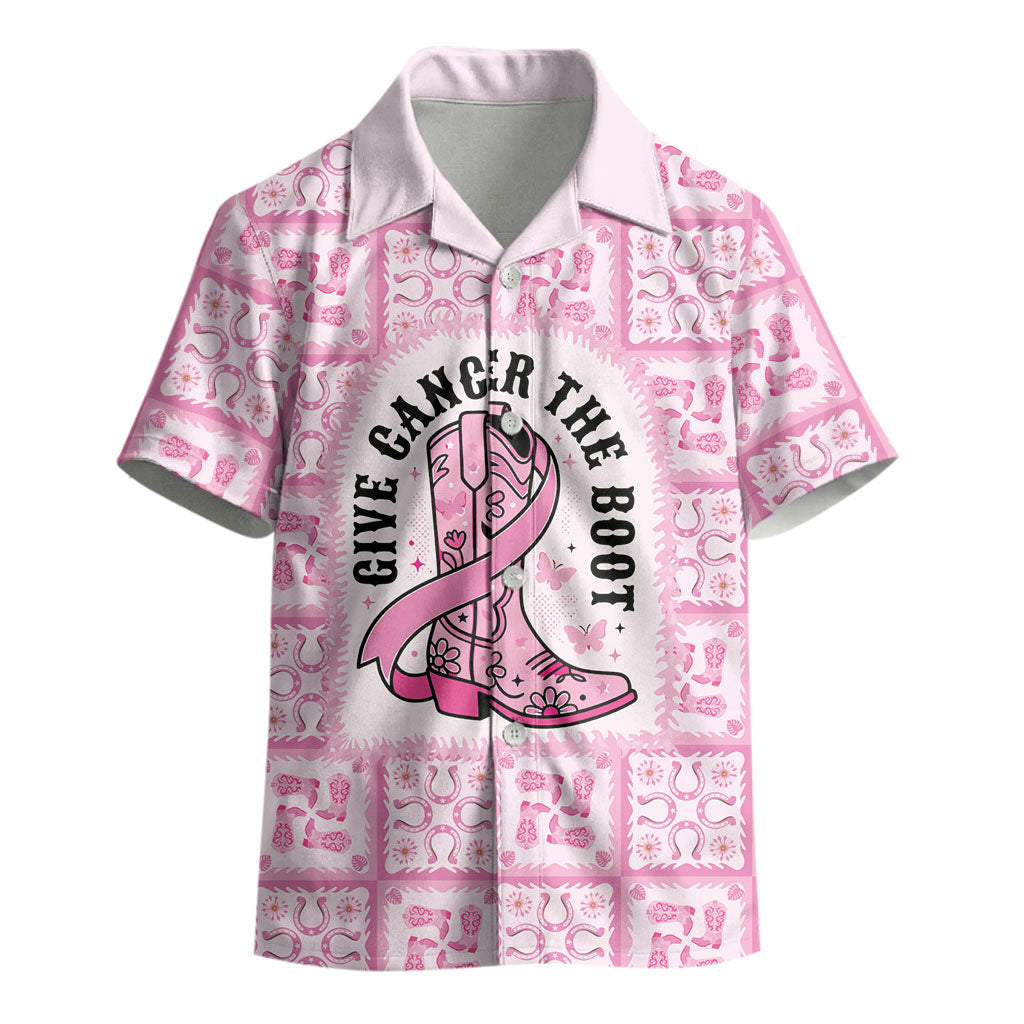 Give Cancer The Boot Pink Cowgirl Kid Hawaiian Shirt Hawaiian Paniolo Mixed Quilt Pattern Style LT9 - Polynesian Pride