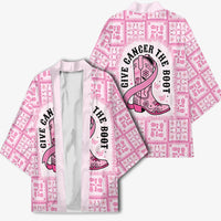 Give Cancer The Boot Pink Cowgirl Kimono Hawaiian Paniolo Mixed Quilt Pattern Style LT9 - Polynesian Pride