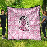 Give Cancer The Boot Pink Cowgirl Quilt Hawaiian Paniolo Mixed Quilt Pattern Style LT9 - Polynesian Pride