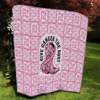 Give Cancer The Boot Pink Cowgirl Quilt Hawaiian Paniolo Mixed Quilt Pattern Style LT9 - Polynesian Pride