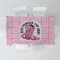 Give Cancer The Boot Pink Cowgirl Tablecloth Hawaiian Paniolo Mixed Quilt Pattern Style LT9 Pink - Polynesian Pride