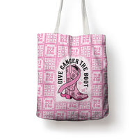 Give Cancer The Boot Pink Cowgirl Tote Bag Hawaiian Paniolo Mixed Quilt Pattern Style LT9 - Polynesian Pride