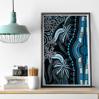 Polynesia Dashiki Canvas Wall Art Polynesia and Africa Traditional Special Together Blue LT9 - Polynesian Pride