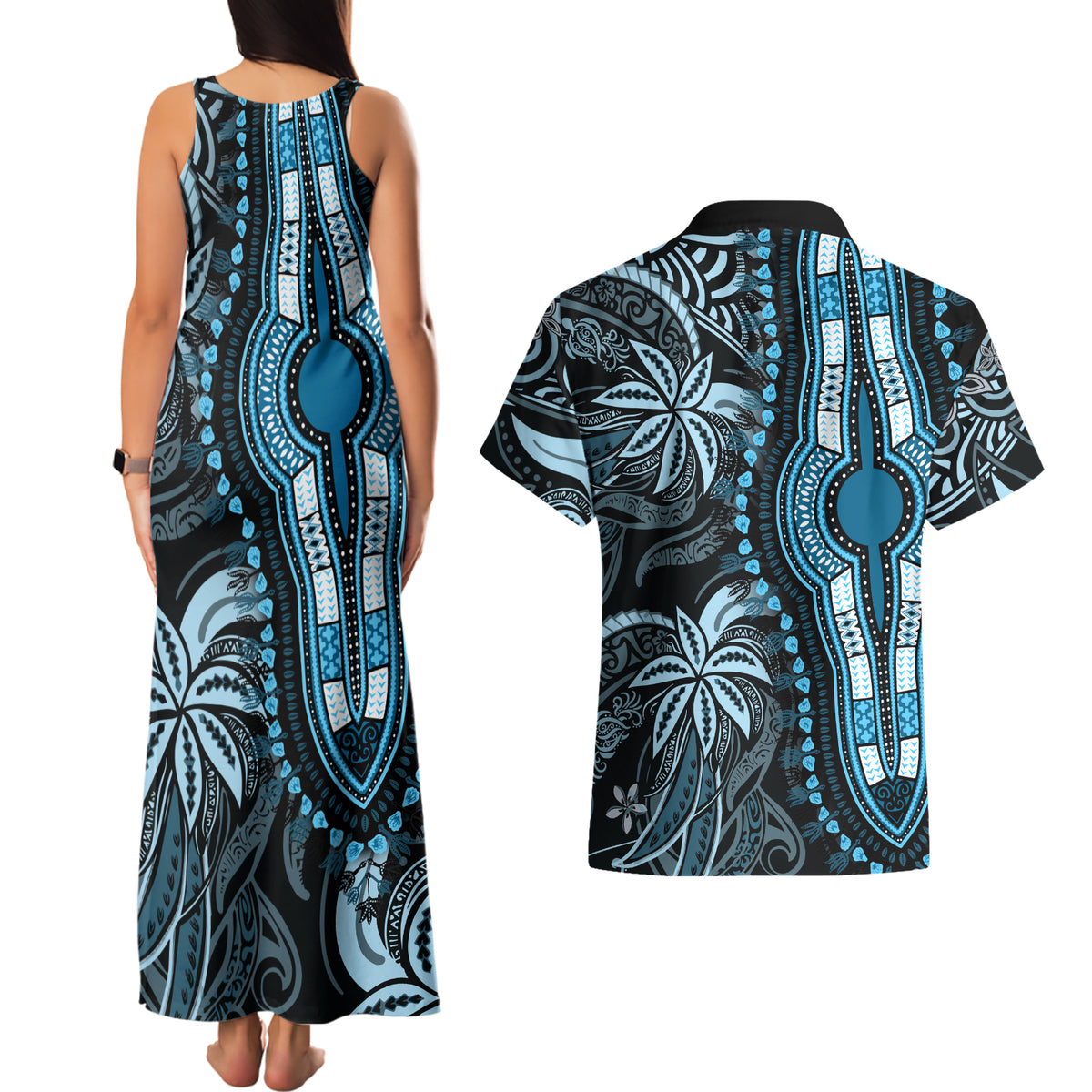 polynesia-dashiki-couples-matching-tank-maxi-dress-and-hawaiian-shirt-polynesia-and-africa-traditional-special-together-blue