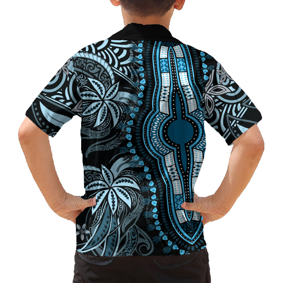 polynesia-dashiki-family-matching-summer-maxi-dress-and-hawaiian-shirt-polynesia-and-africa-traditional-special-together-blue