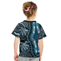 Polynesia Dashiki Kid T Shirt Polynesia and Africa Traditional Special Together Blue LT9 - Polynesian Pride