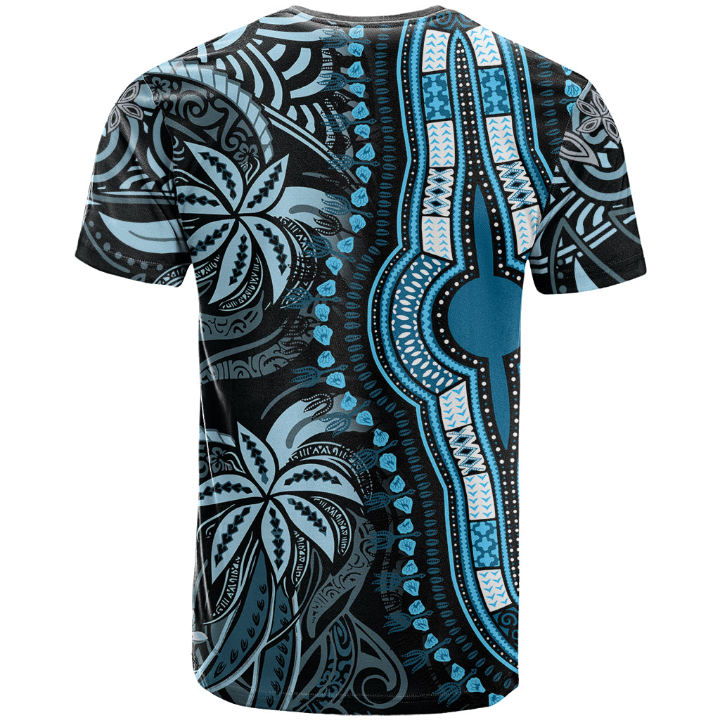 Polynesia Dashiki T Shirt Polynesia and Africa Traditional Special Together Blue LT9 - Polynesian Pride