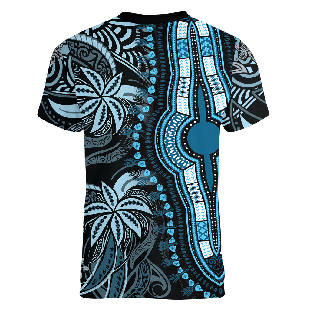 polynesia-dashiki-women-v-neck-t-shirt-polynesia-and-africa-traditional-special-together-blue
