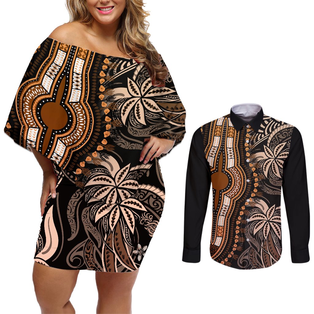 polynesia-dashiki-couples-matching-off-shoulder-short-dress-and-long-sleeve-button-shirts-polynesia-and-africa-traditional-special-together-gold