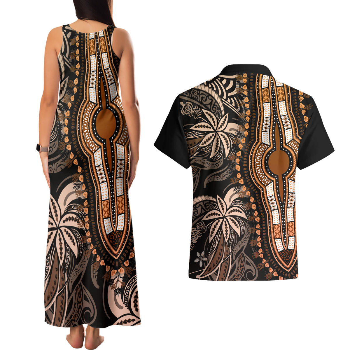 polynesia-dashiki-couples-matching-tank-maxi-dress-and-hawaiian-shirt-polynesia-and-africa-traditional-special-together-gold