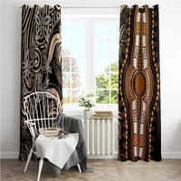 Polynesia Dashiki Window Curtain Polynesia and Africa Traditional Special Together Gold LT9 - Polynesian Pride