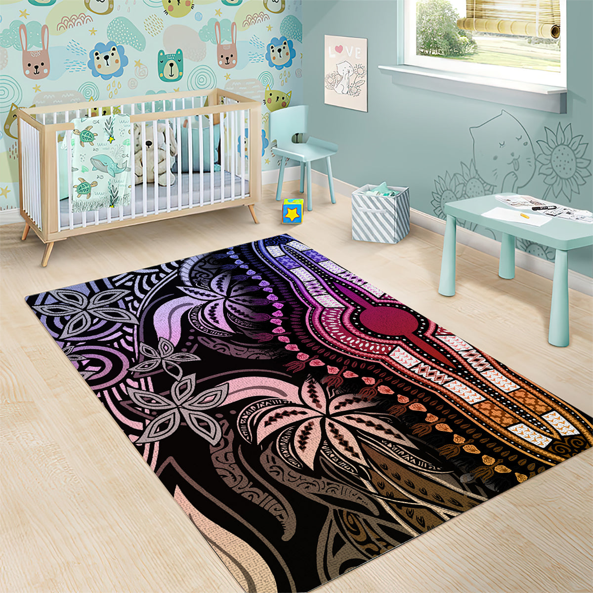 Polynesia Dashiki Area Rug Polynesia and Africa Traditional Special Together Pastel LT9 - Polynesian Pride