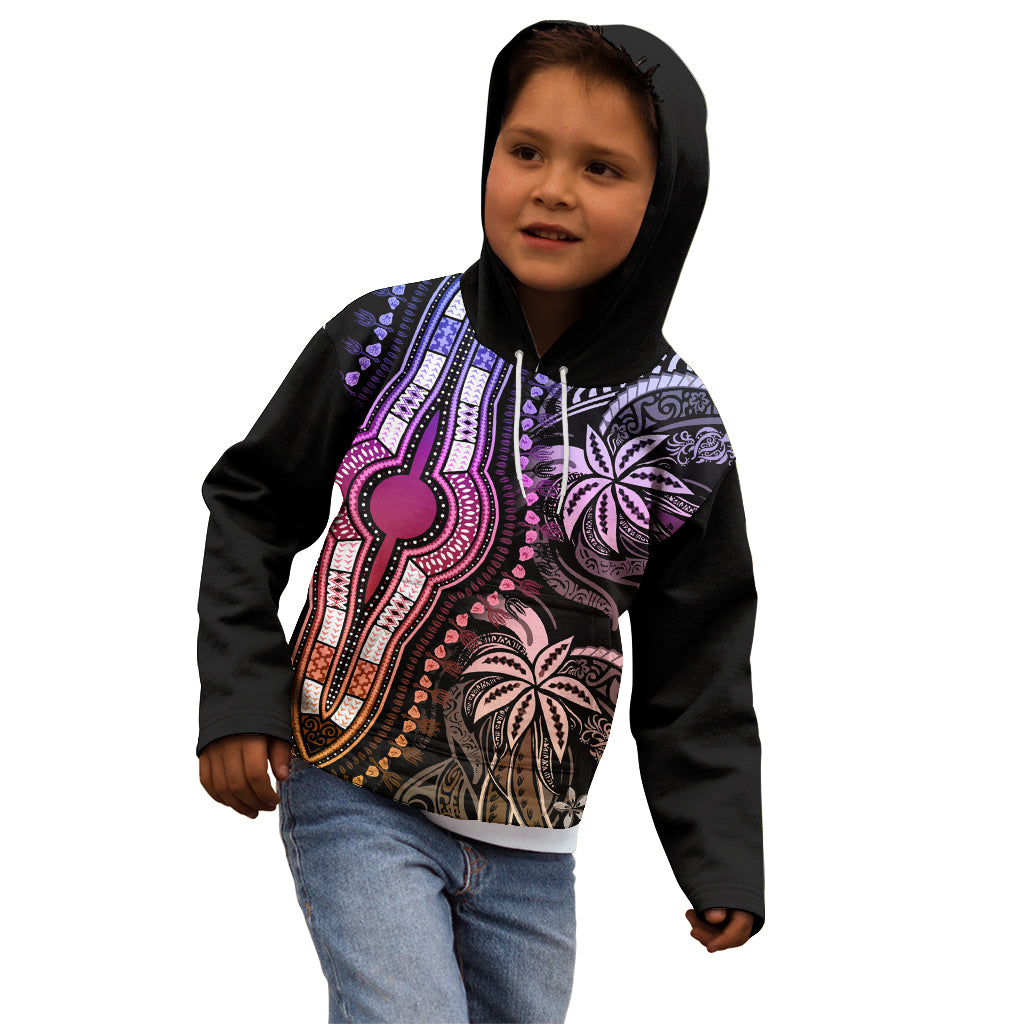 Polynesia Dashiki Kid Hoodie Polynesia and Africa Traditional Special Together Pastel LT9 - Polynesian Pride
