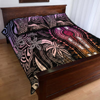 Polynesia Dashiki Quilt Bed Set Polynesia and Africa Traditional Special Together Pastel LT9 - Polynesian Pride