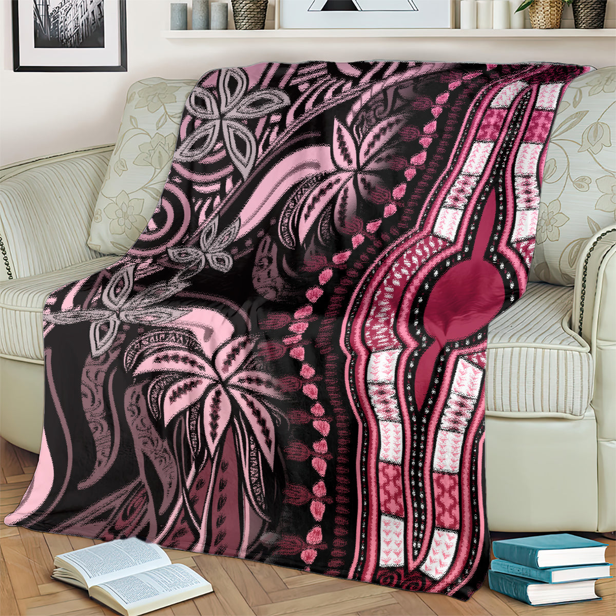 Polynesia Dashiki Blanket Polynesia and Africa Traditional Special Together Pink LT9 - Polynesian Pride