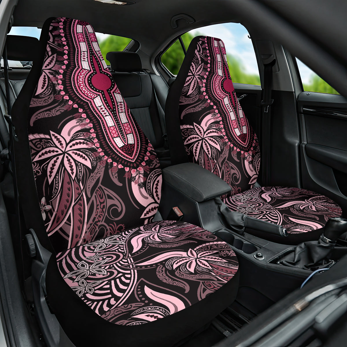 Polynesia Dashiki Car Seat Cover Polynesia and Africa Traditional Special Together Pink LT9 One Size Pink - Polynesian Pride
