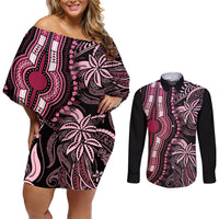 polynesia-dashiki-couples-matching-off-shoulder-short-dress-and-long-sleeve-button-shirts-polynesia-and-africa-traditional-special-together-pink