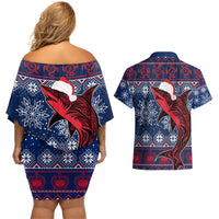 samoa-manuia-le-kirisimasi-couples-matching-off-shoulder-short-dress-and-hawaiian-shirt-samoan-fishing-tribal-pattern-christmas-vibe