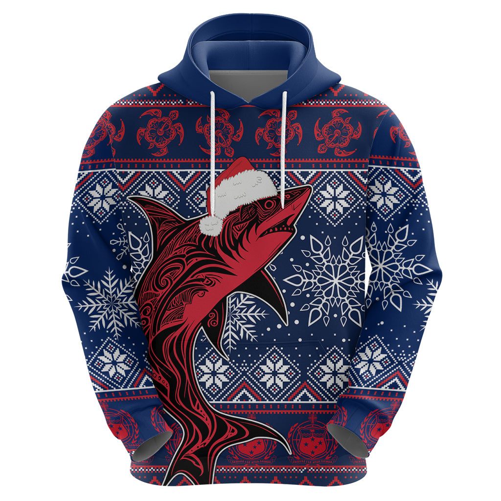 Samoa Manuia Le Kirisimasi Hoodie Samoan Fishing Tribal Pattern Christmas Vibe LT9 - Polynesian Pride
