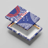 Personalised Toa Samoa Rugby Spirit Canvas Wall Art Blue Samoan Tribal Pattern - Polynesian Pride