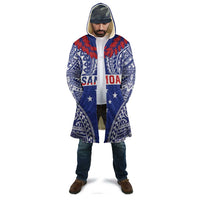 Personalised Toa Samoa Rugby Spirit Cloak Blue Samoan Tribal Pattern - Polynesian Pride