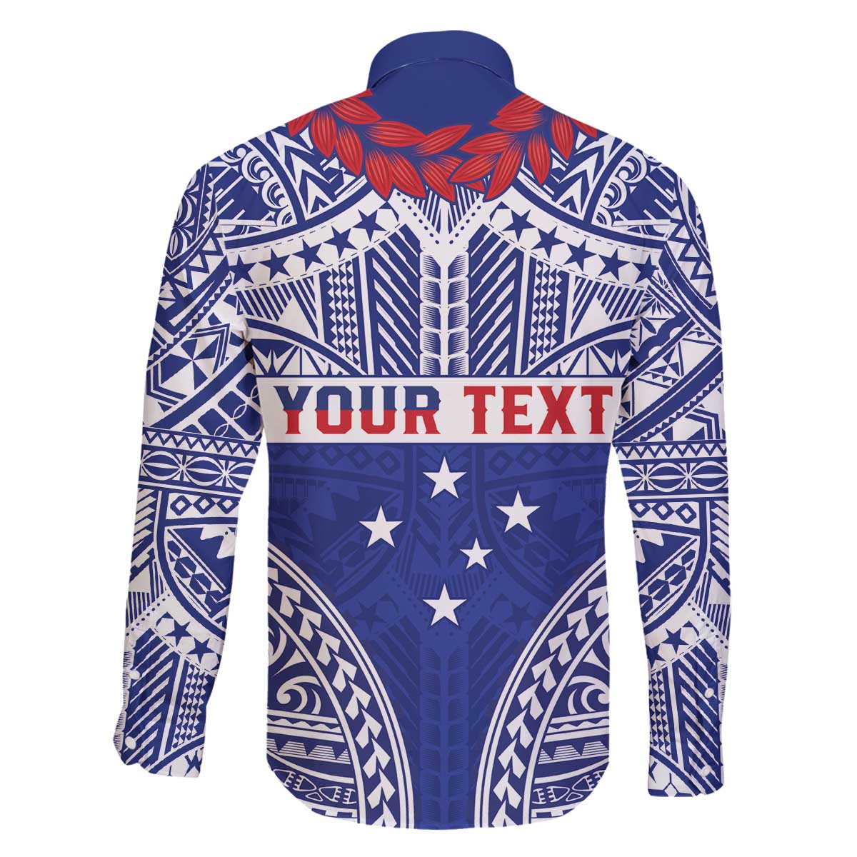 Personalised Toa Samoa Rugby Spirit Family Matching Off The Shoulder Long Sleeve Dress and Hawaiian Shirt Blue Samoan Tribal Pattern - Polynesian Pride