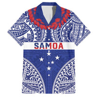 Personalised Toa Samoa Rugby Spirit Family Matching Tank Maxi Dress and Hawaiian Shirt Blue Samoan Tribal Pattern - Polynesian Pride