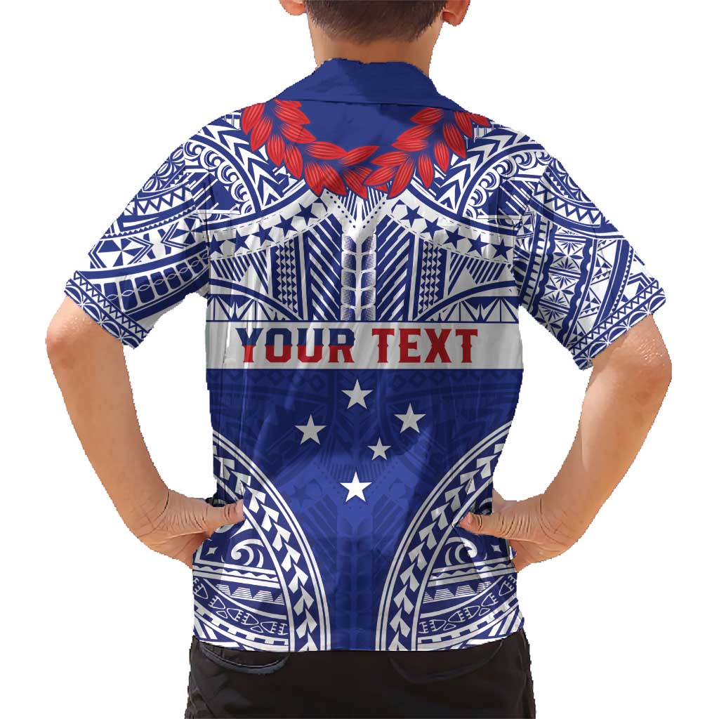Personalised Toa Samoa Rugby Spirit Hawaiian Shirt Blue Samoan Tribal Pattern - Polynesian Pride