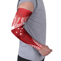 Personalised Toa Samoa Rugby Spirit Arm Sleeves Red Samoan Tribal Pattern - Polynesian Pride