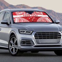 Personalised Toa Samoa Rugby Spirit Auto Sun Shade Red Samoan Tribal Pattern - Polynesian Pride