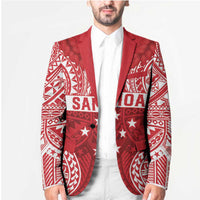 Personalised Toa Samoa Rugby Spirit Blazer Red Samoan Tribal Pattern - Polynesian Pride