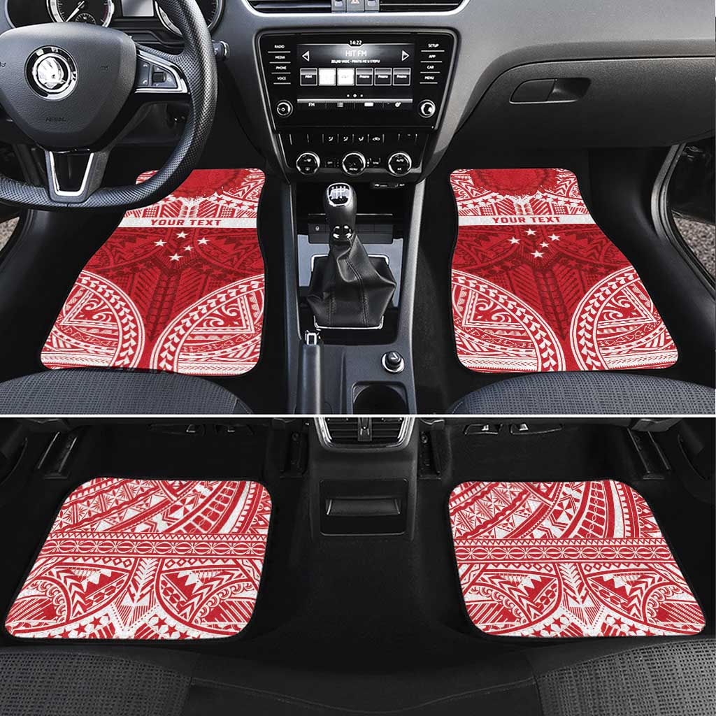 Personalised Toa Samoa Rugby Spirit Car Mats Red Samoan Tribal Pattern - Polynesian Pride