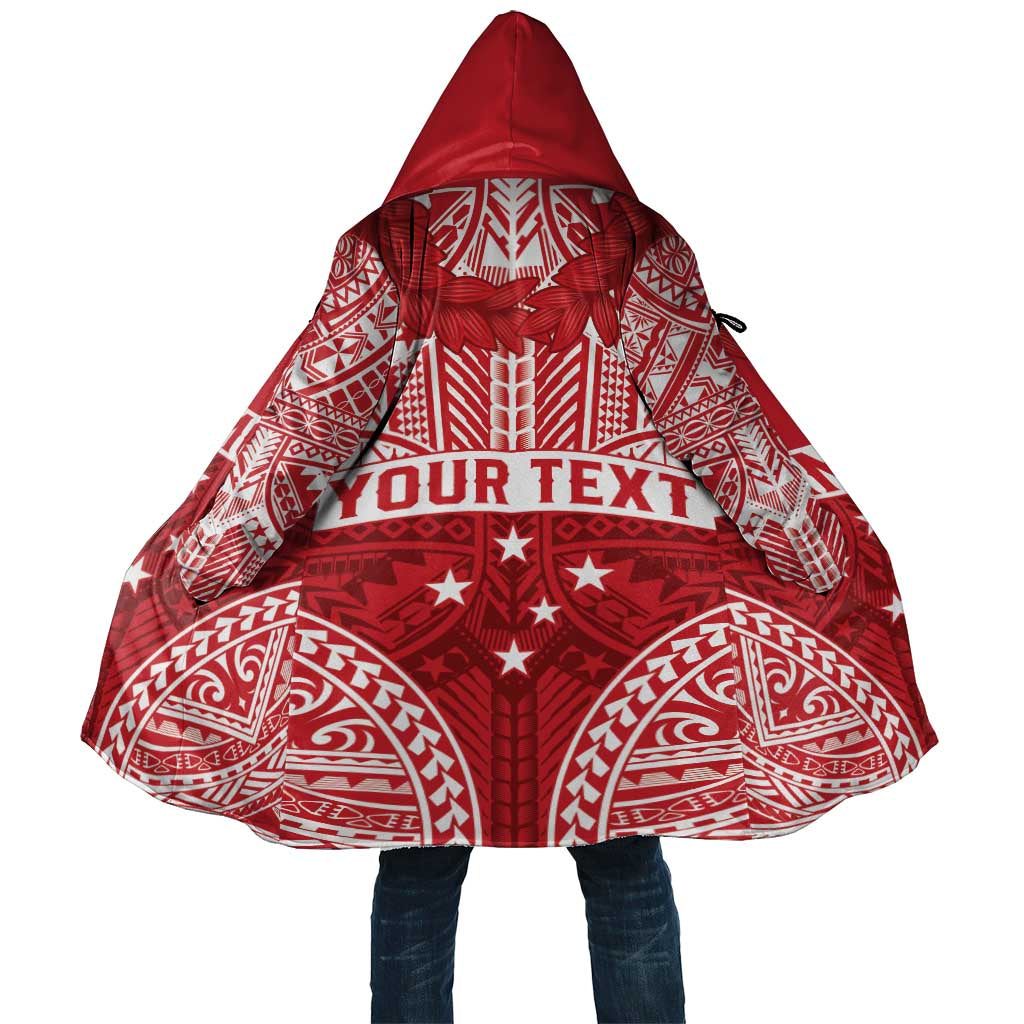Personalised Toa Samoa Rugby Spirit Cloak Red Samoan Tribal Pattern - Polynesian Pride
