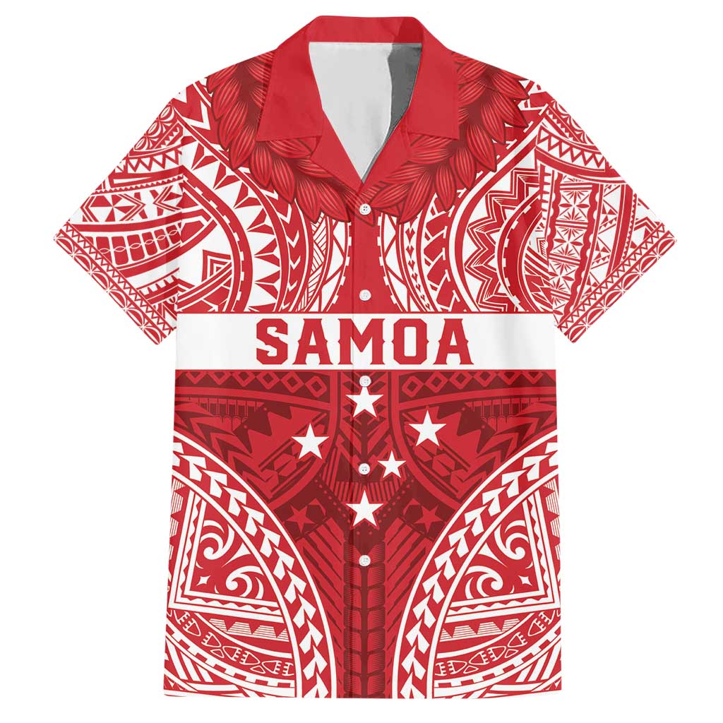 Personalised Toa Samoa Rugby Spirit Hawaiian Shirt Red Samoan Tribal Pattern - Polynesian Pride