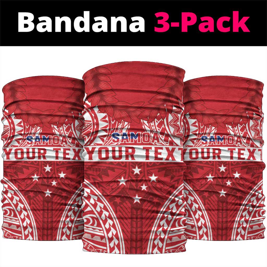 Personalised Toa Samoa Rugby Spirit Neck Gaiter Red Samoan Tribal Pattern - Polynesian Pride