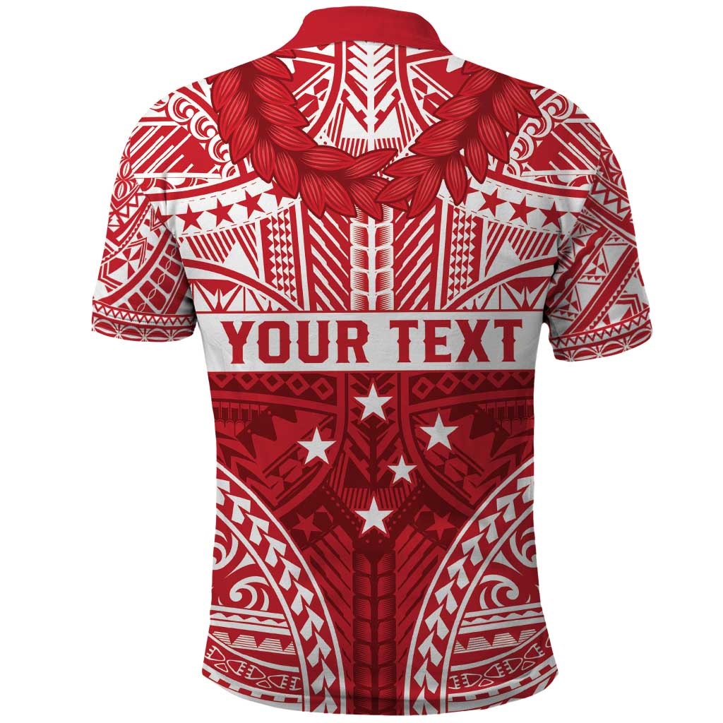 Personalised Toa Samoa Rugby Spirit Polo Shirt Red Samoan Tribal Pattern - Polynesian Pride