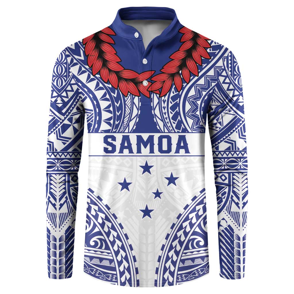 Personalised Toa Samoa Rugby Spirit Button Sweatshirt White Samoan Tribal Pattern - Polynesian Pride