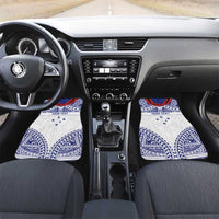 Personalised Toa Samoa Rugby Spirit Car Mats White Samoan Tribal Pattern - Polynesian Pride