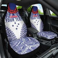 Personalised Toa Samoa Rugby Spirit Car Seat Cover White Samoan Tribal Pattern - Polynesian Pride