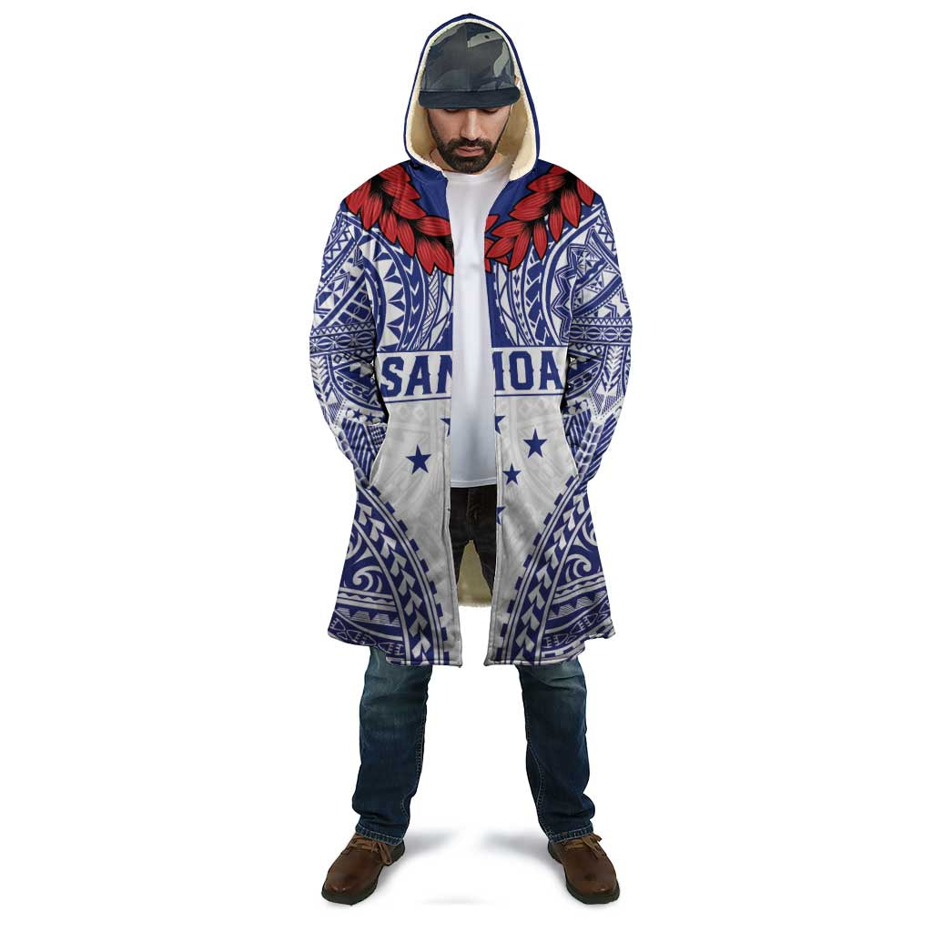 Personalised Toa Samoa Rugby Spirit Cloak White Samoan Tribal Pattern - Polynesian Pride