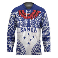 Personalised Toa Samoa Rugby Spirit Hockey Jersey White Samoan Tribal Pattern - Polynesian Pride