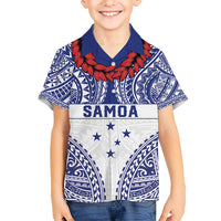Personalised Toa Samoa Rugby Spirit Kid Hawaiian Shirt White Samoan Tribal Pattern - Polynesian Pride