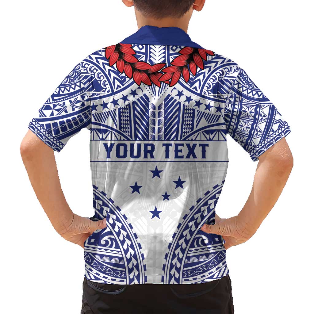 Personalised Toa Samoa Rugby Spirit Kid Hawaiian Shirt White Samoan Tribal Pattern - Polynesian Pride
