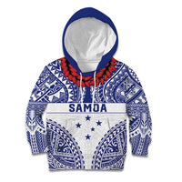 Personalised Toa Samoa Rugby Spirit Kid Hoodie White Samoan Tribal Pattern LT9 Hoodie White - Polynesian Pride