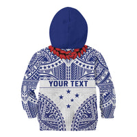 Personalised Toa Samoa Rugby Spirit Kid Hoodie White Samoan Tribal Pattern LT9 - Polynesian Pride
