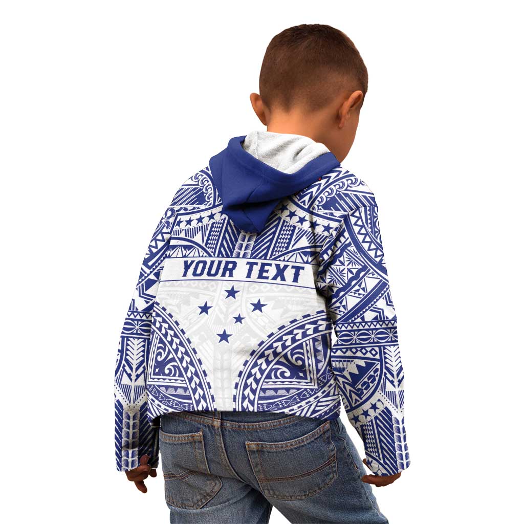 Personalised Toa Samoa Rugby Spirit Kid Hoodie White Samoan Tribal Pattern LT9 - Polynesian Pride
