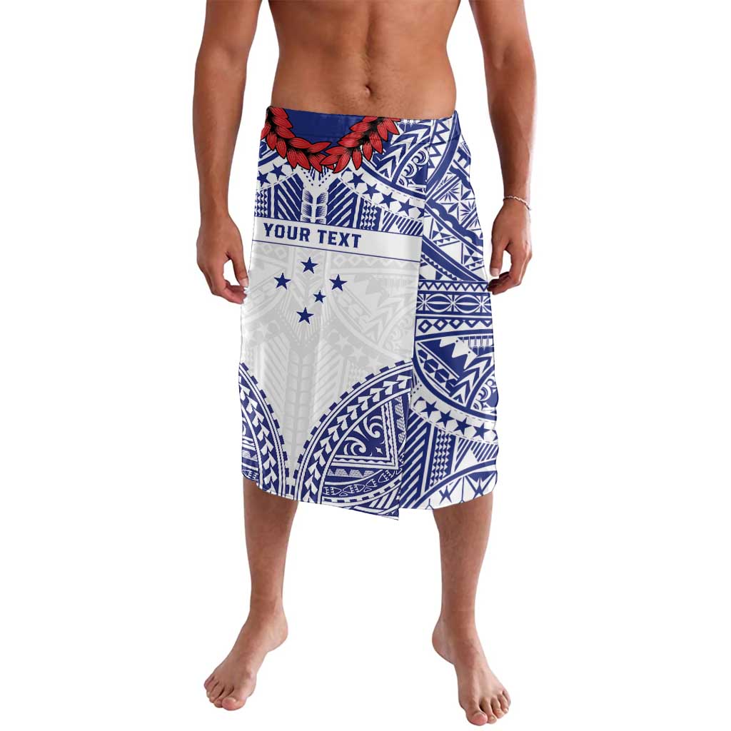 Personalised Toa Samoa Rugby Spirit Lavalava White Samoan Tribal Pattern - Polynesian Pride