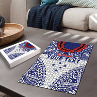 Personalised Toa Samoa Rugby Spirit Puzzle White Samoan Tribal Pattern - Polynesian Pride